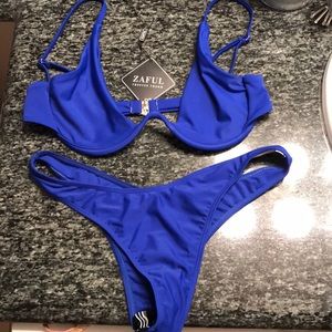Blue vintage style bathing suit